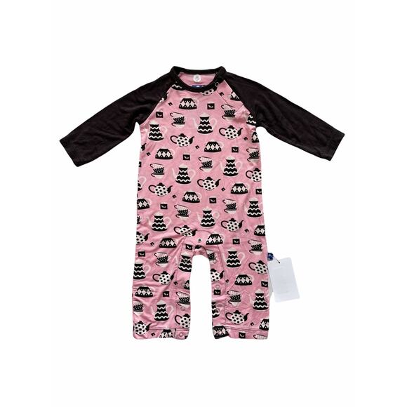 NWT Kickee Pants Tea Time Romper Size 0-3m - Picture 1 of 4